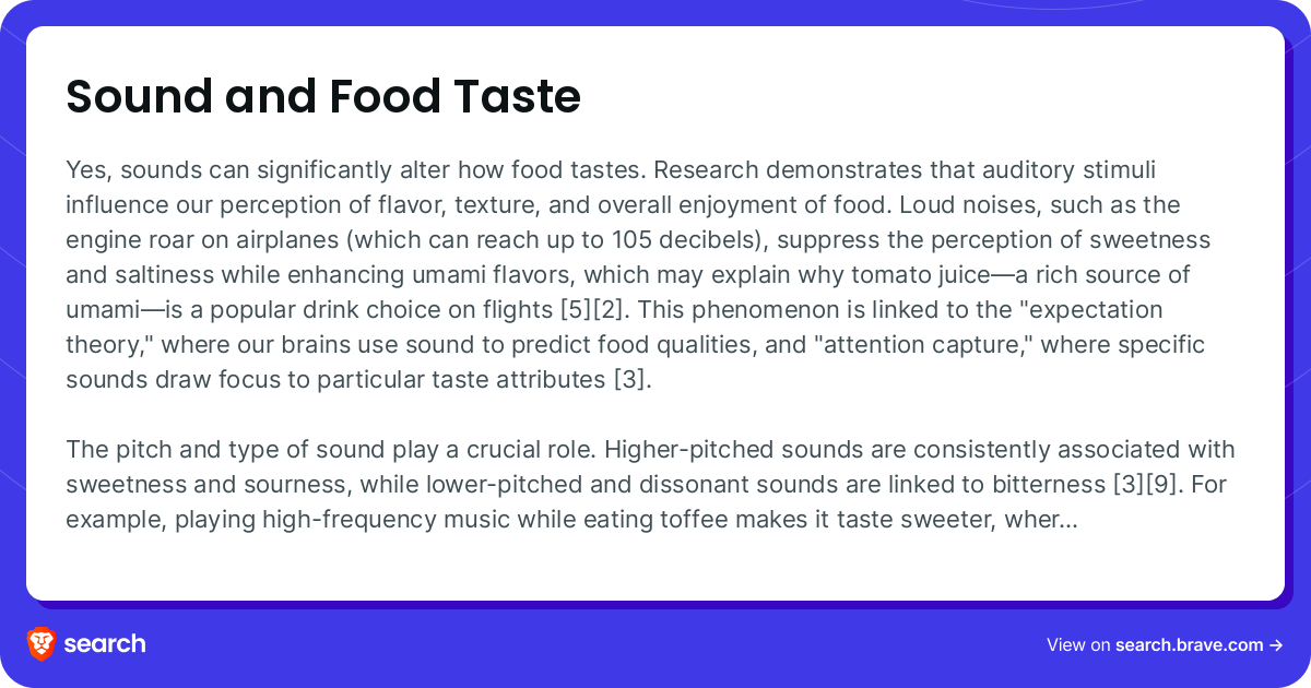 Sound and Food Taste